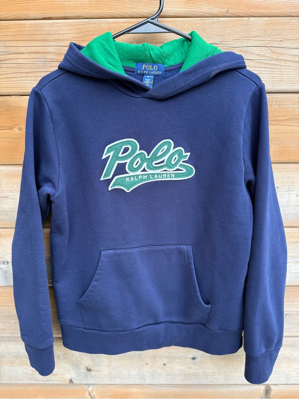 Polo by Ralph Lauren Boys Navy & Green Hoodie Sweatshirt - Size L (14/16)